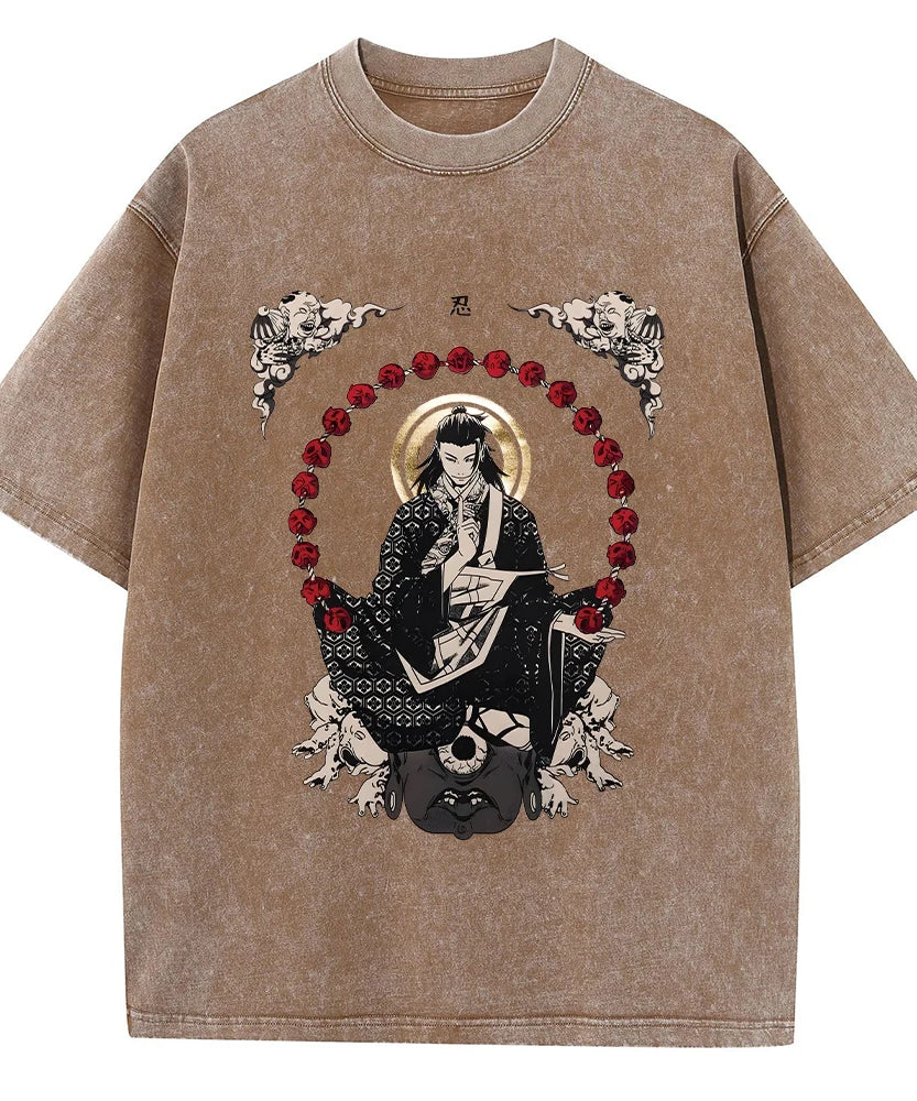 Jujutsu Kaisen Vintage Geto Suguru Oversized T-Shirt – Retro Streetwear Anime Tee