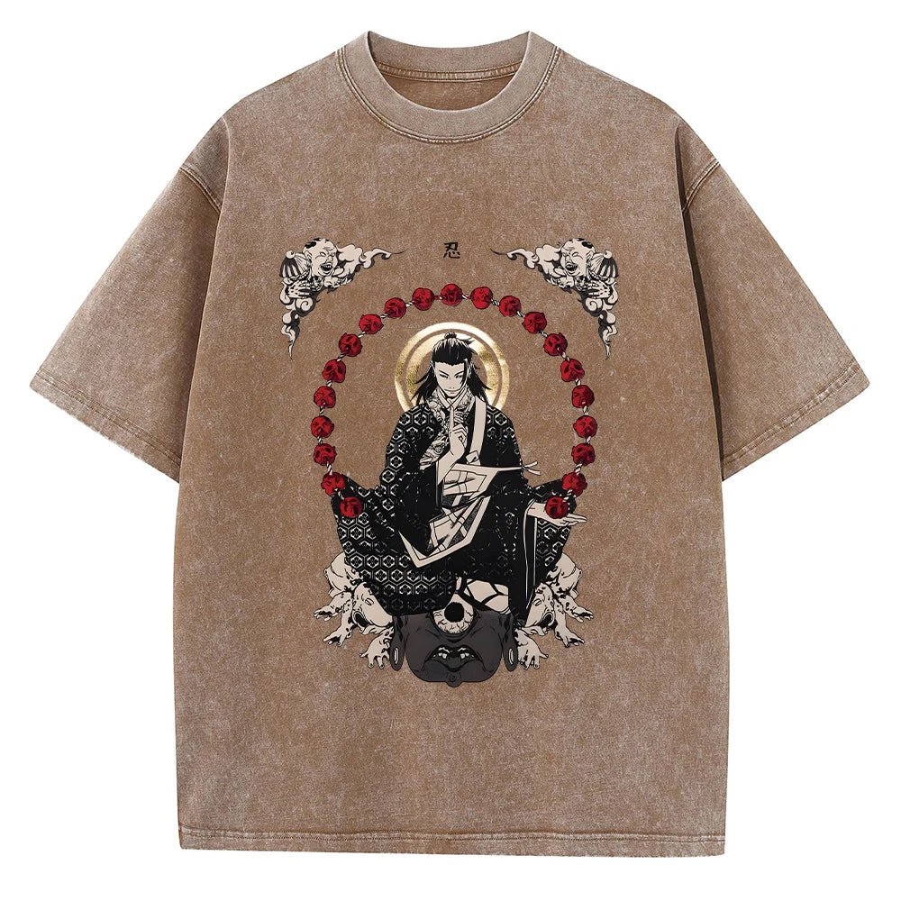 Jujutsu Kaisen Vintage Geto Suguru Oversized T-Shirt – Retro Streetwear Anime Tee