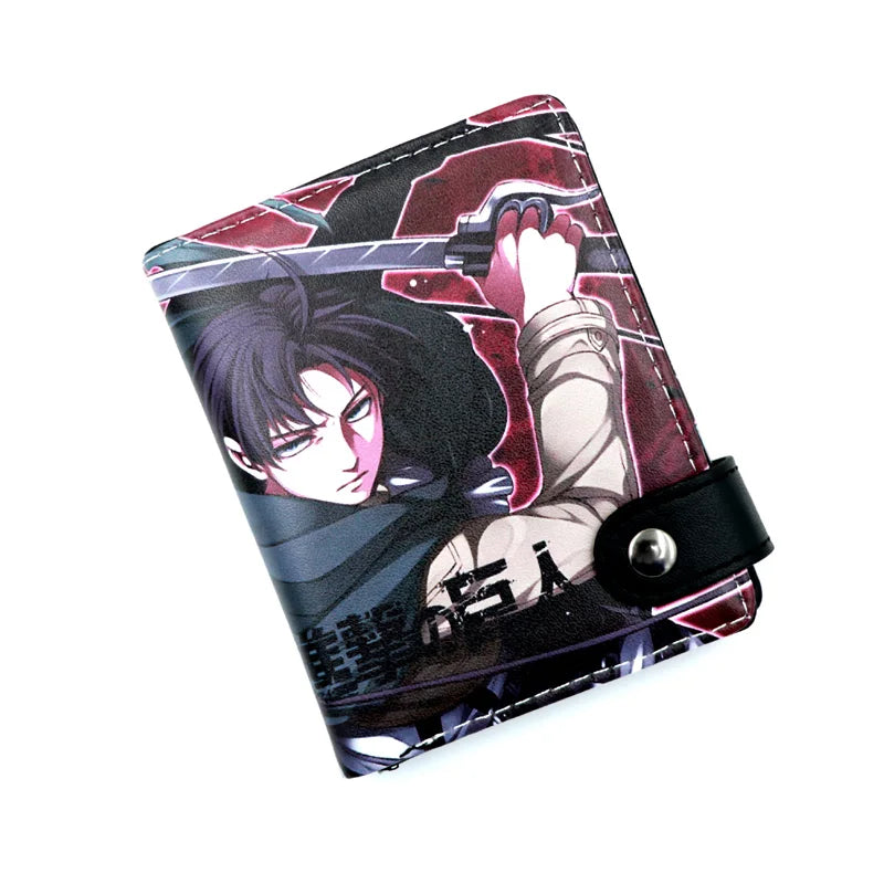 Attack on Titan Short Men Wallet Levi Survey Corps Men's Women's Coin Purse Scout Regiment Money Bag