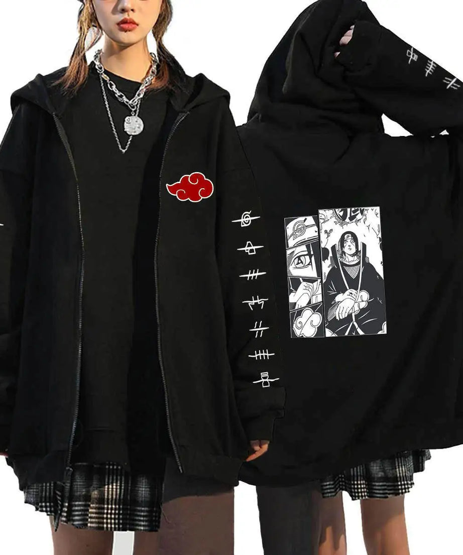 Autumn Zip Up Jacket Anime Naruto Figures Sweatshirt Men Women Plus Size Casual Clothing Harajuku Coat Halloween Gifts