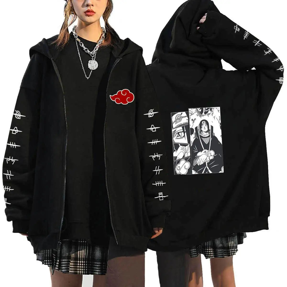 Autumn Zip Up Jacket Anime Naruto Figures Sweatshirt Men Women Plus Size Casual Clothing Harajuku Coat Halloween Gifts