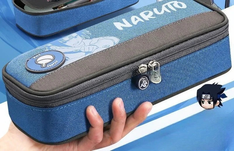 Naruto anime creative canvas stationery case student pencil case personalized children's large capacity pencil case gift