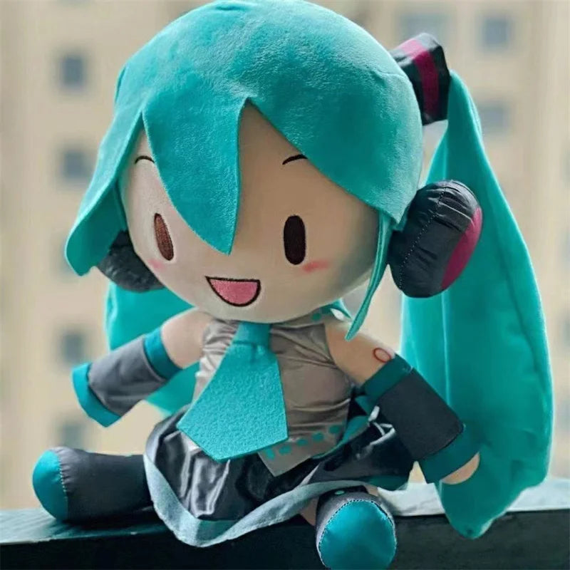 32Cm Kawaii Hatsune Miku Plush Doll Anime New Bow Miku Preciality Plush Pillow Sofa Ornaments Room Decoration Birthday Present