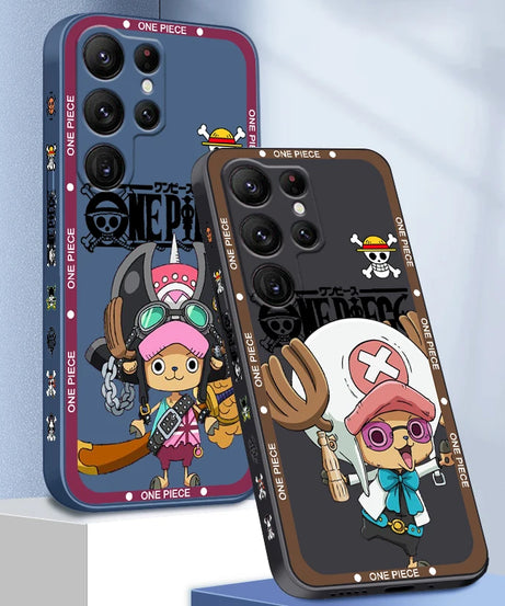 One Piece Chopper Cute Girl Liquid Left Rope For Samsung Galaxy S24 S23 S22 S21 S20 FE S10 Ultra Plus Lite 5G Cover Funda
