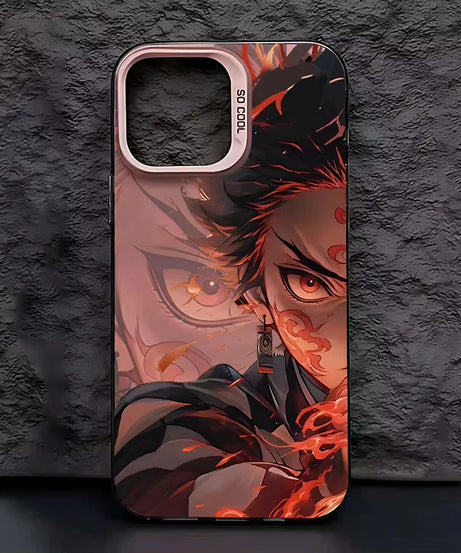 Anime D-Demon S-Slayer Plating Phone Case For Samsung Galaxy A14 A15 5G S21 S22 S23 S24 5G FE Plus Ultra A25 A35 A52 A53 A54 A55