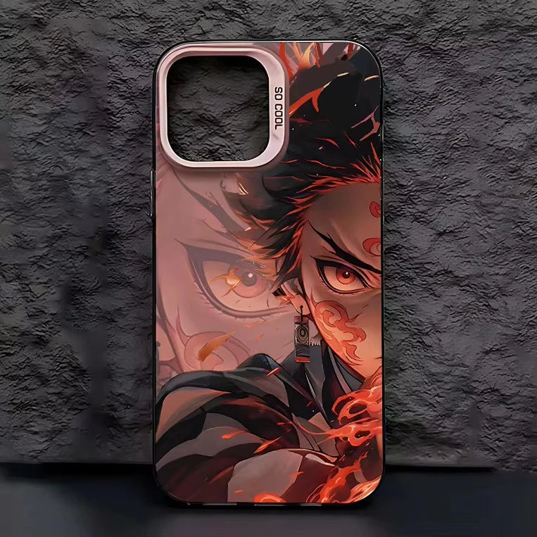 Anime D-Demon S-Slayer Plating Phone Case For Samsung Galaxy A14 A15 5G S21 S22 S23 S24 5G FE Plus Ultra A25 A35 A52 A53 A54 A55