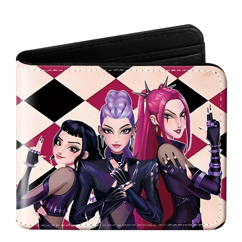 Devil Hunter Pu Anime Print Short Mini Wallet Rumi Mira Zoey Saja Boys Figure Change Storage Bag Birthday Gift