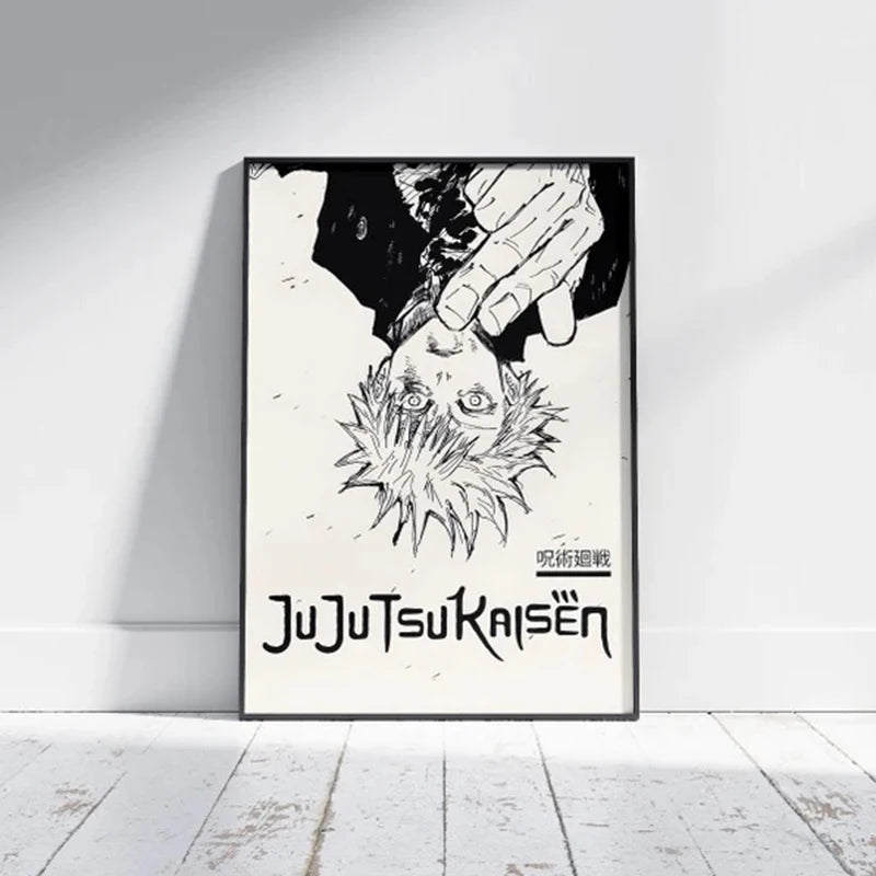 Jujutsu Kaisen Canvas Art – Itadori, Gojo, Fushiguro & Toji Anime Poster (Unframed)