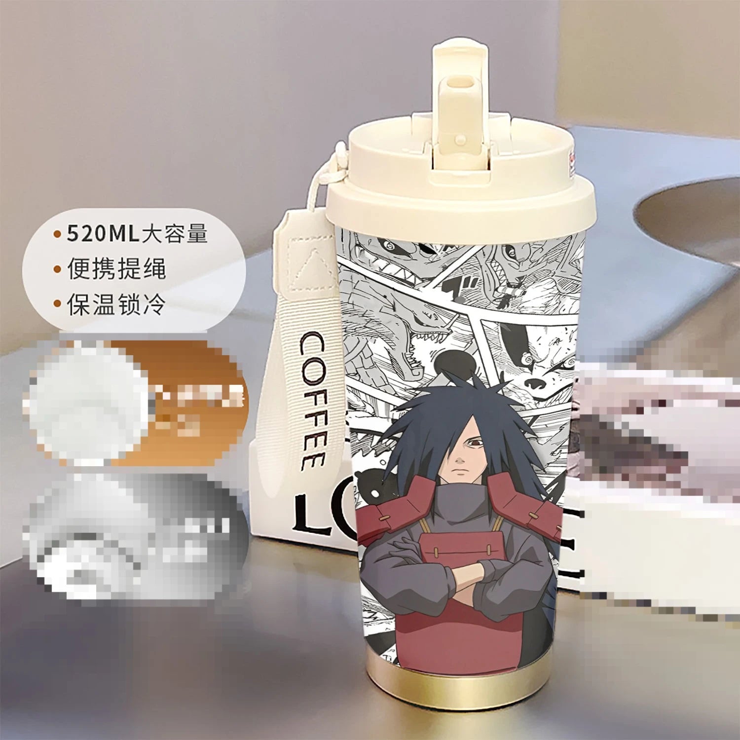 new Uzumaki Naruto cute and cool personality high-value two-dimensional student going out portable straw water cup birthday gift