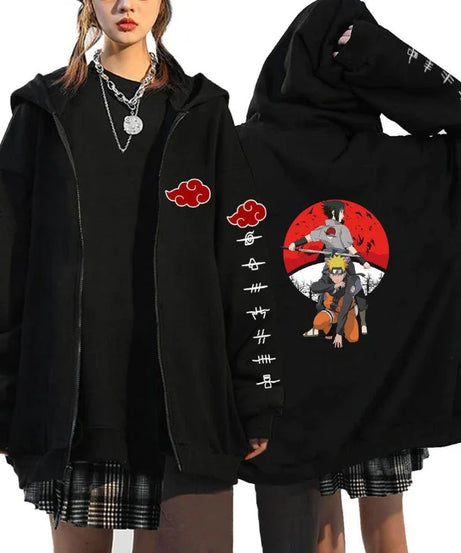 Autumn Zip Up Jacket Anime Naruto Figures Sweatshirt Men Women Plus Size Casual Clothing Harajuku Coat Halloween Gifts