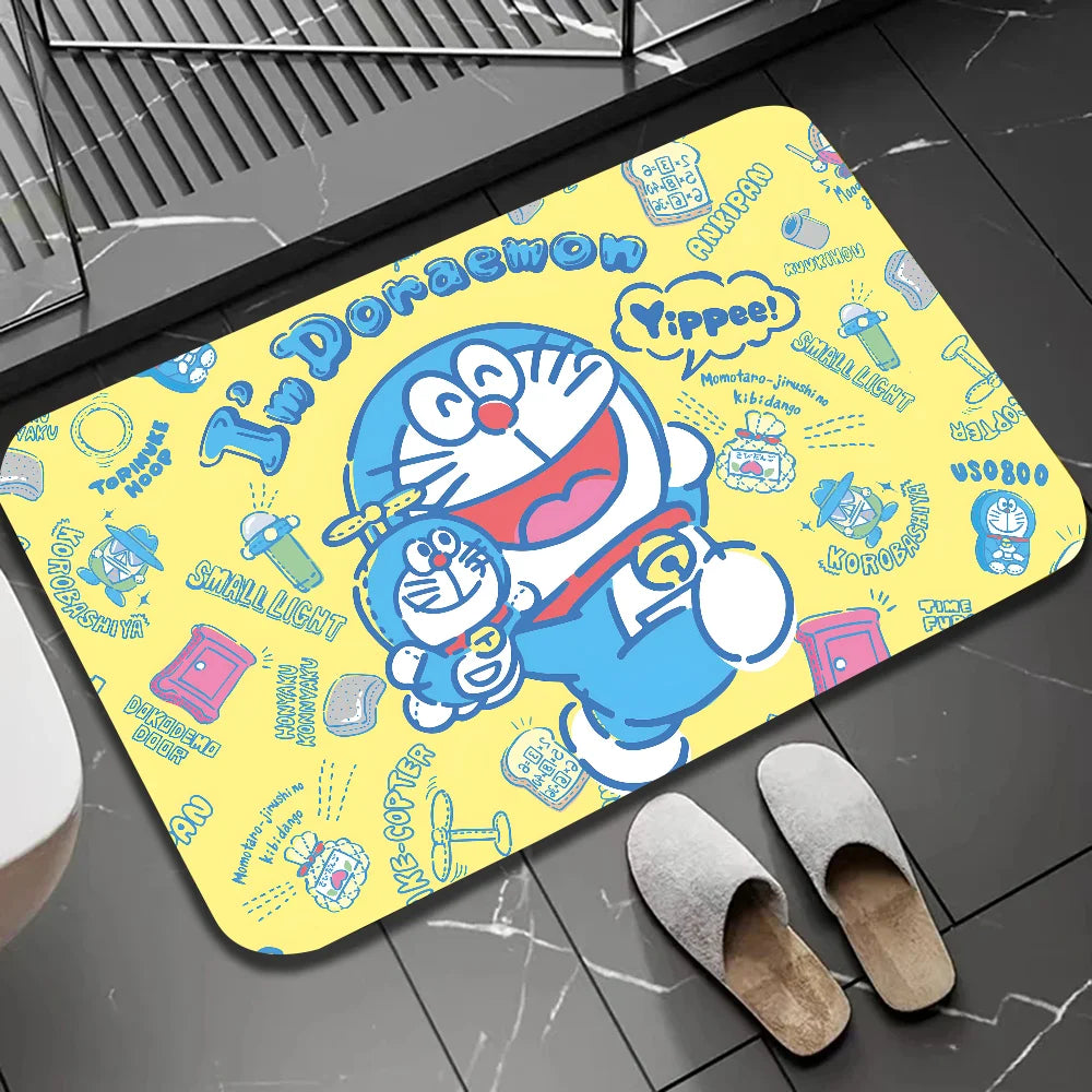 Doraemon Anime Floor Mat Home Carpet Bathroom Foot Mat Absorbent Non-Slip Doormat