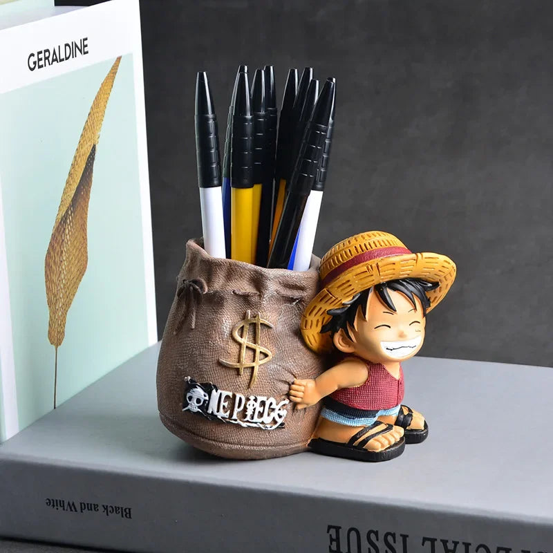 One Piece Luffy Resin Pen Holder – 10cm Desk Figure Organizer