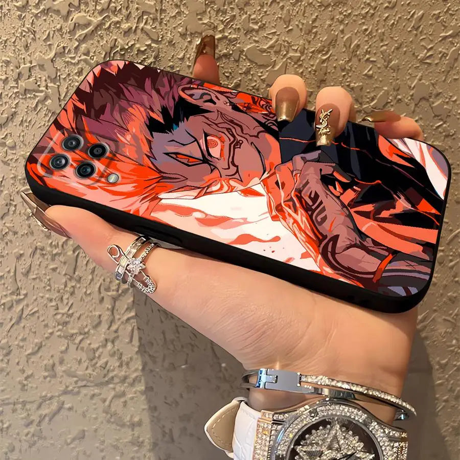 J-ujutsu K-aisen Soft Back Phone Cover Case for Samsung Galaxy A14 A15 A22 A23 A72 A73 A16 A21s A54 A71 A12 A13 A51 A52 A24 A31