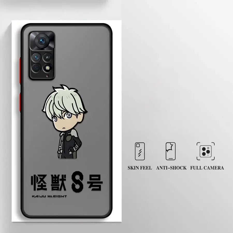 Cute Kaiju No. 8 Matte Phone Case – Xiaomi Redmi Note 8–14 Series