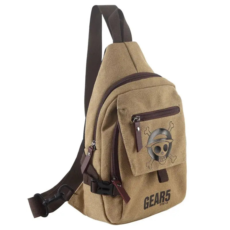One Piece anime chest bag Luffy canvas crossbody bag student multi-function zipper shoulder bag large capacity creative gift