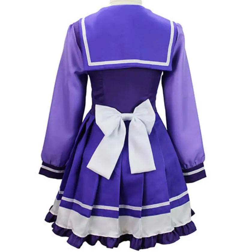 Anime Womens Suit Cosplay Mejiro McQueen Costume Purple Dress Maid Bow Suit Halloween Christmas Outfit