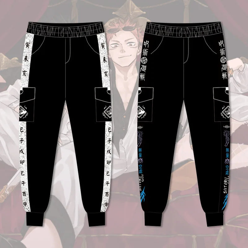 Jujutsu Kaisen Yuji Itadori Anime Peripherals Winter Male and Female Couples New Casual Overalls Trousers Sweatpants Pants Gifts