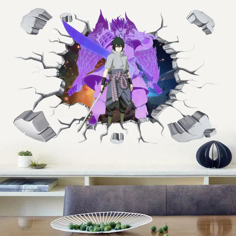 Naruto 3D Stereoscopic Wall Sticker Personality Naruto Student Dormitory Poster Wallpaper Self Adhesive Interior Decoration
