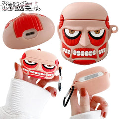 Attack on Titan Colossal Titan AirPods Case – Protective Silicone Cover for Apple AirPods