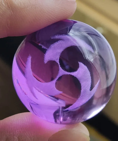 Genshin Impact Seven Elements Crystal Glass Ball 3D Three-dimensional Laser Engraving and Translucent Single Crystal Ball Game