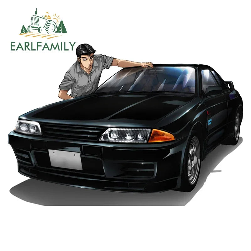 EARLFAMILY 13cm For ILLEGALSTREET X ANIME Window Fine Decal Sunscreen Car Sticker Anime Car Accessories Decoration