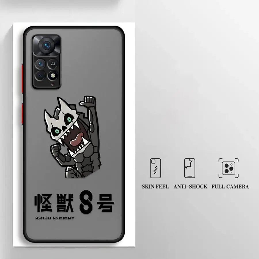 Cute Kaiju No. 8 Matte Phone Case – Xiaomi Redmi Note 8–14 Series