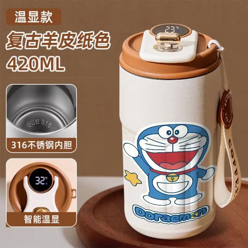 Doraemon Cartoon Thermos Mug – Cute Stainless Steel Coffee Cup for Home, Office & Travel