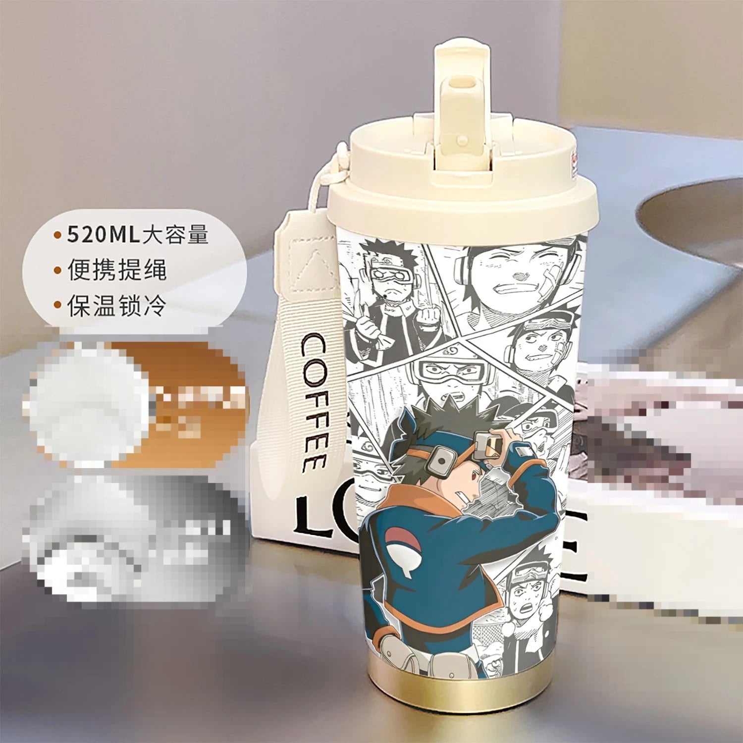 new Uzumaki Naruto cute and cool personality high-value two-dimensional student going out portable straw water cup birthday gift