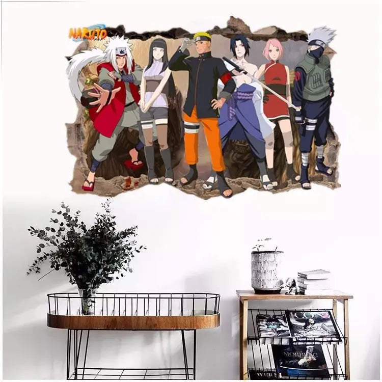 Naruto 3D Stereoscopic Wall Sticker Personality Naruto Student Dormitory Poster Wallpaper Self Adhesive Interior Decoration