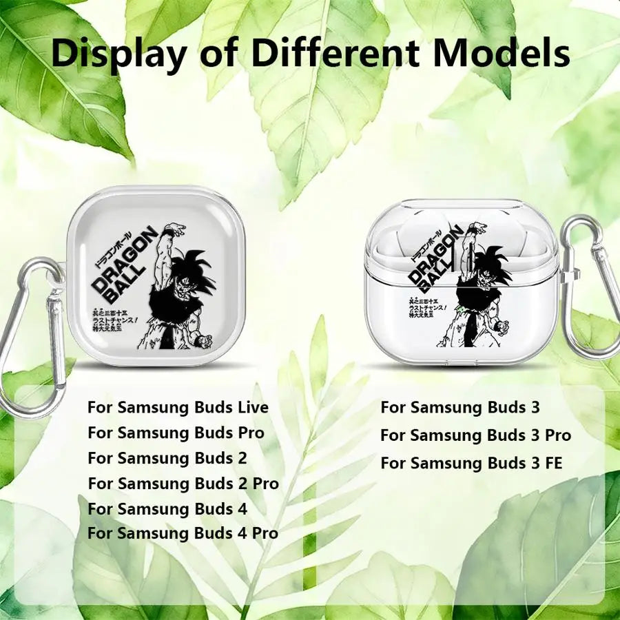 Dragons B-Alls Z Gokus Clear Earphone Cases Cover With Hook Case For Samsung Galaxy Buds 2Pro Live 2 4Pro 3Pro 3 FE 4 Pro