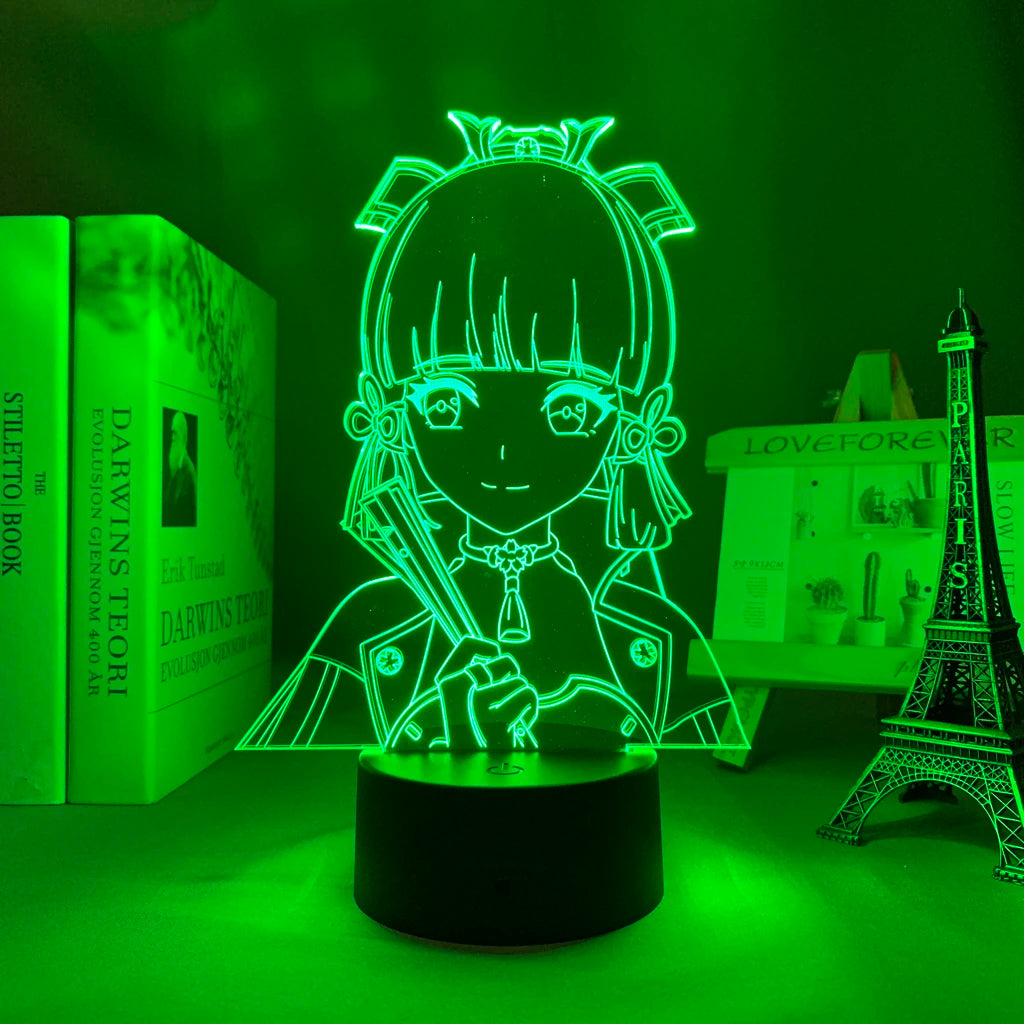 Newly Genshin Impact Night Light Yae Miko Game Figures Acrylic Stand Model 3D Table Lamp Kids Git Acrylic Bedside lamp