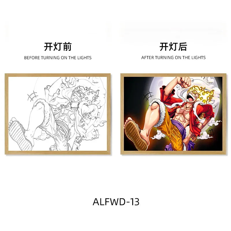 Sun God Nika Luffy Light-Up Frame – One Piece LED Desktop Decor