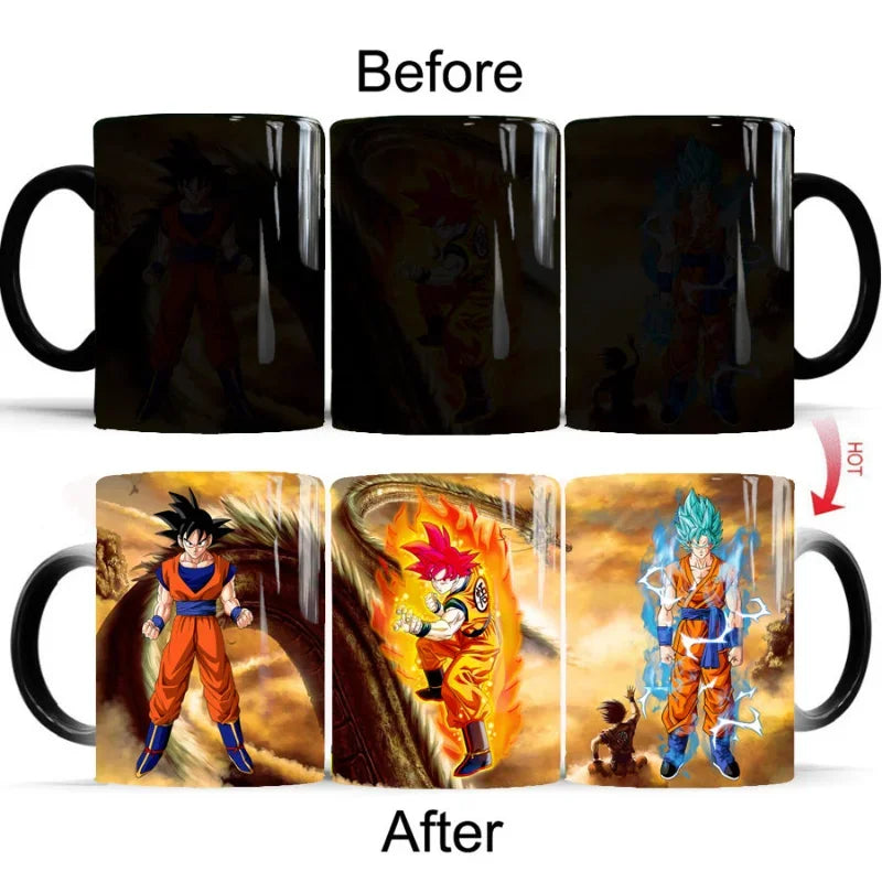 Dragon Ball Goku Color Changing Cup Mug Personalised Magic Mugs Heat Activated Image Photo Coffee Mugs Surprised