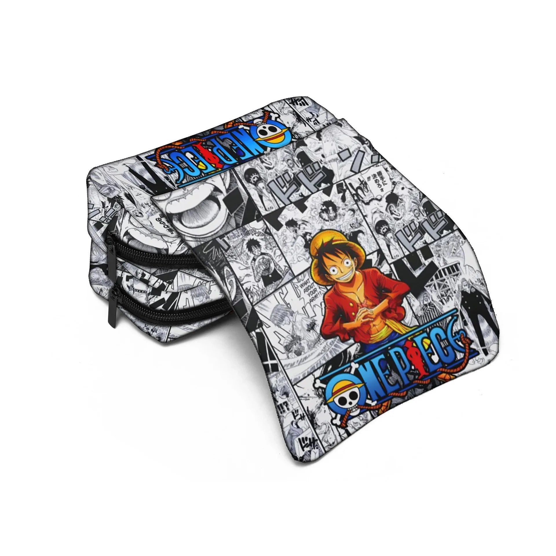 ONE PIECE Luffy Anime Printed Pencil Case Polyester Multi Layer Student Stationery Box for School Supplies Kids Pencil Bag