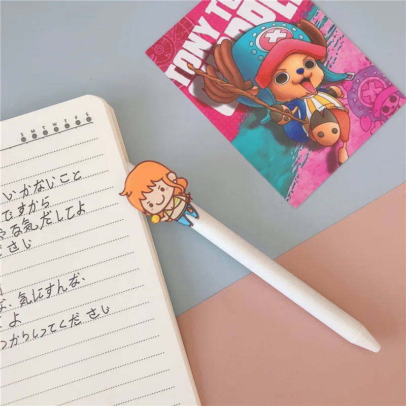 One Piece Neutral Pen Press Bullet Luffy Anime Adventure Black Office Writing Signature Pen Stationery School Supplies