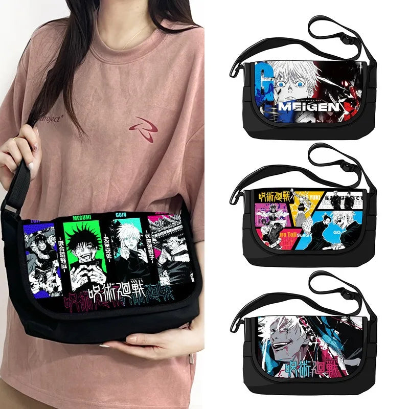 Anime Jujutsu Kaisen Shoulder Gojo Satoru Ryomen Sukuna Handbag Messenger Bag Phone Holder Storage Bags for Travel