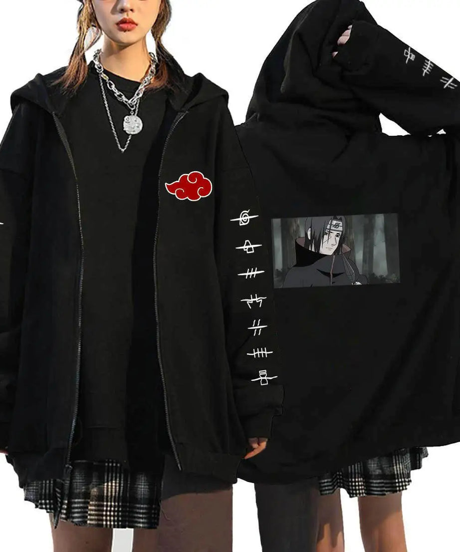 Autumn Zip Up Jacket Anime Naruto Figures Sweatshirt Men Women Plus Size Casual Clothing Harajuku Coat Halloween Gifts