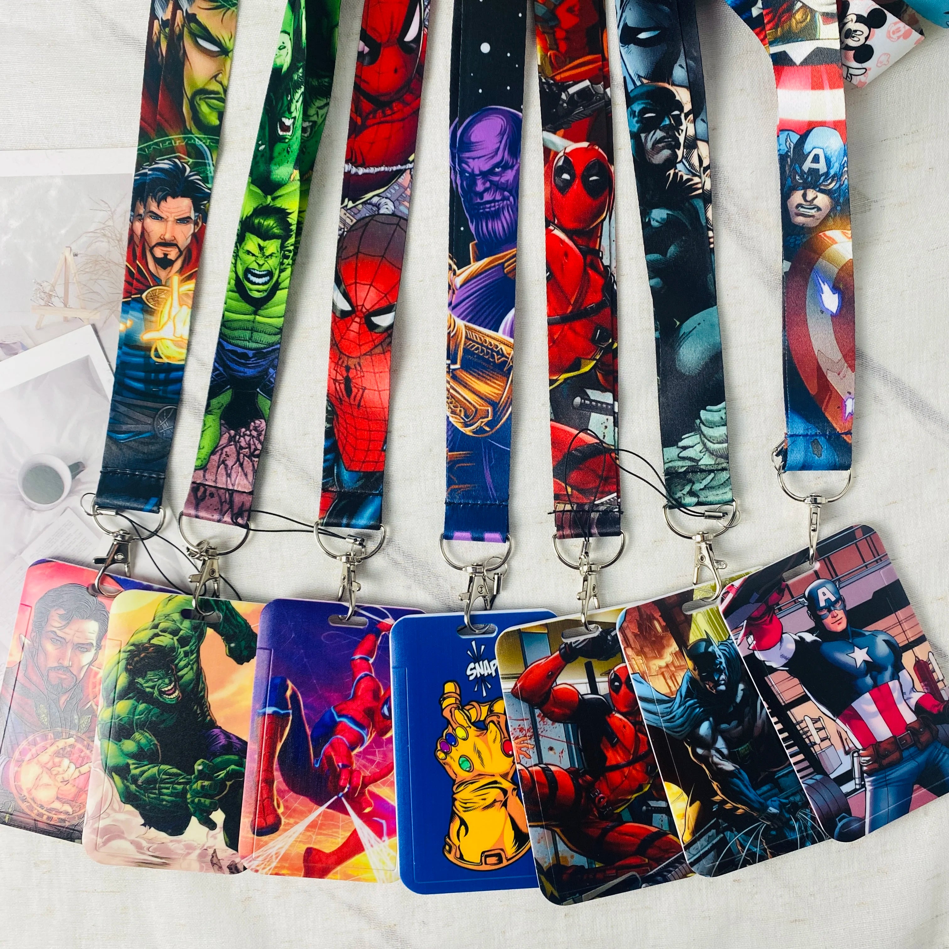 Anime Characters Card Holder Lanyard Keychain ID Credit Bus Card Cover Hang Rope Lariat Lanyard Key Rings Fans Gifts