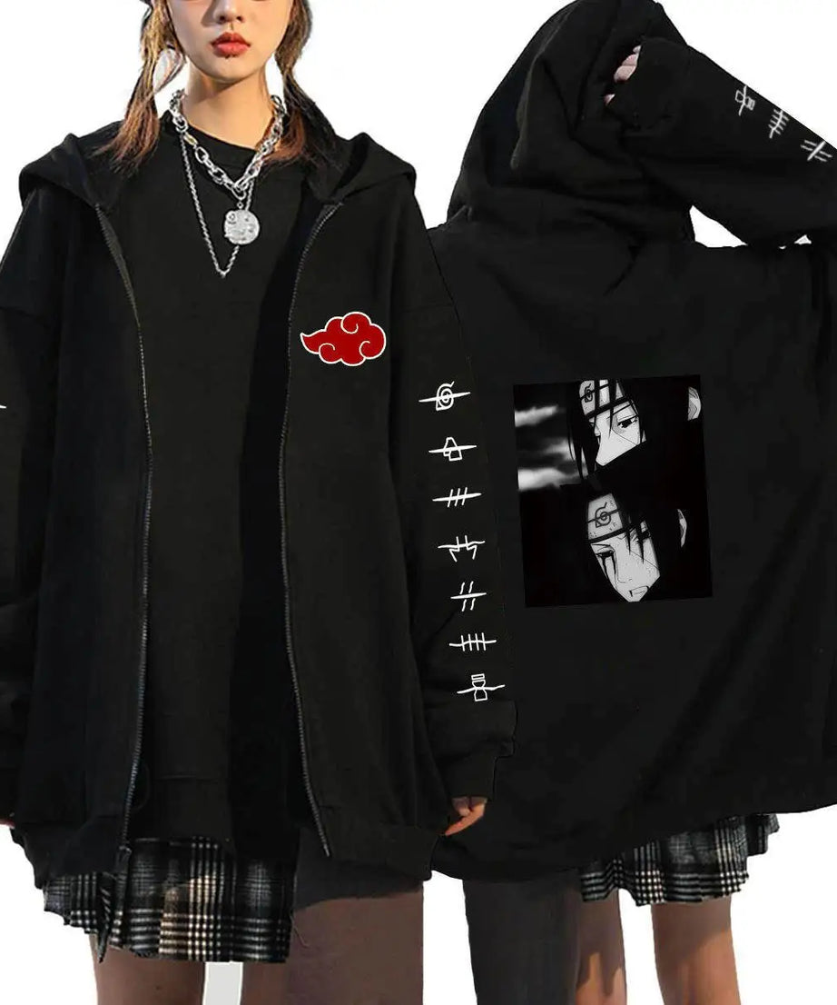 Autumn Zip Up Jacket Anime Naruto Figures Sweatshirt Men Women Plus Size Casual Clothing Harajuku Coat Halloween Gifts