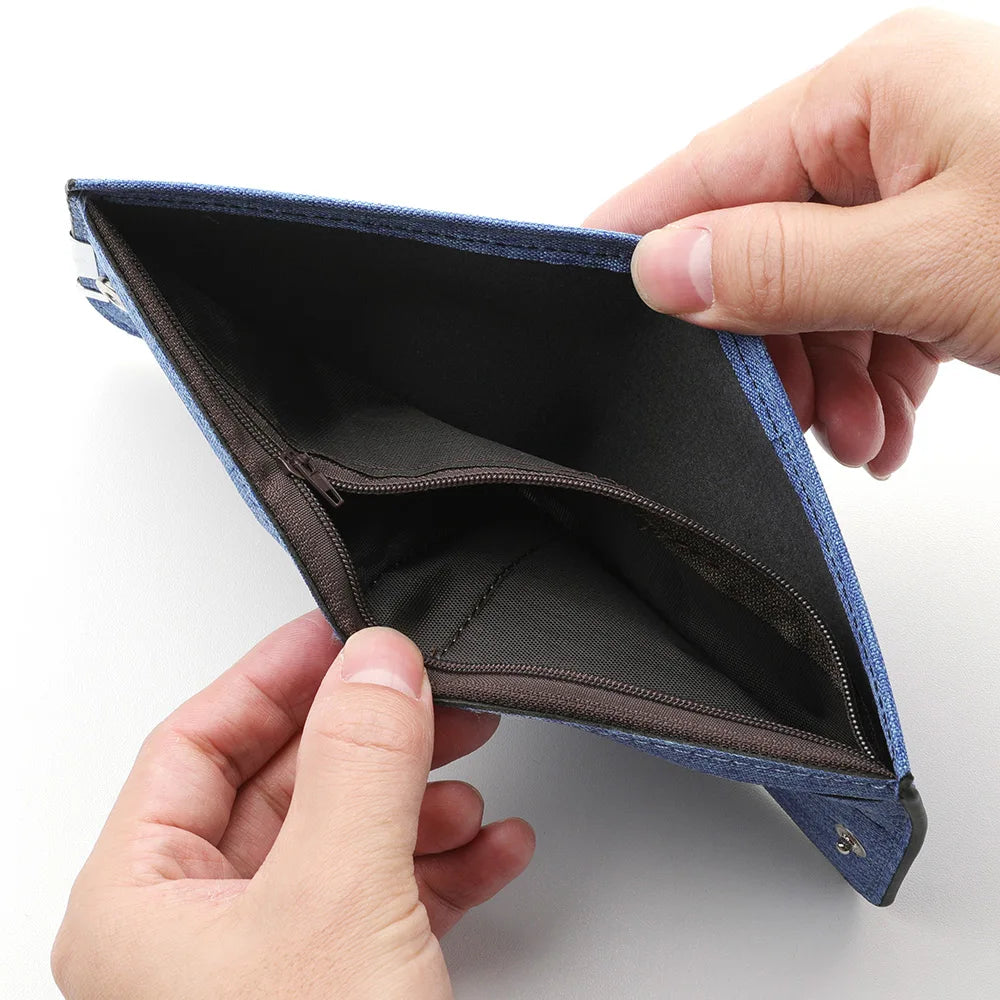 Men's Short Wallet Canvas Material Anime Personality Youth High School Multi-Slot Card Wallet