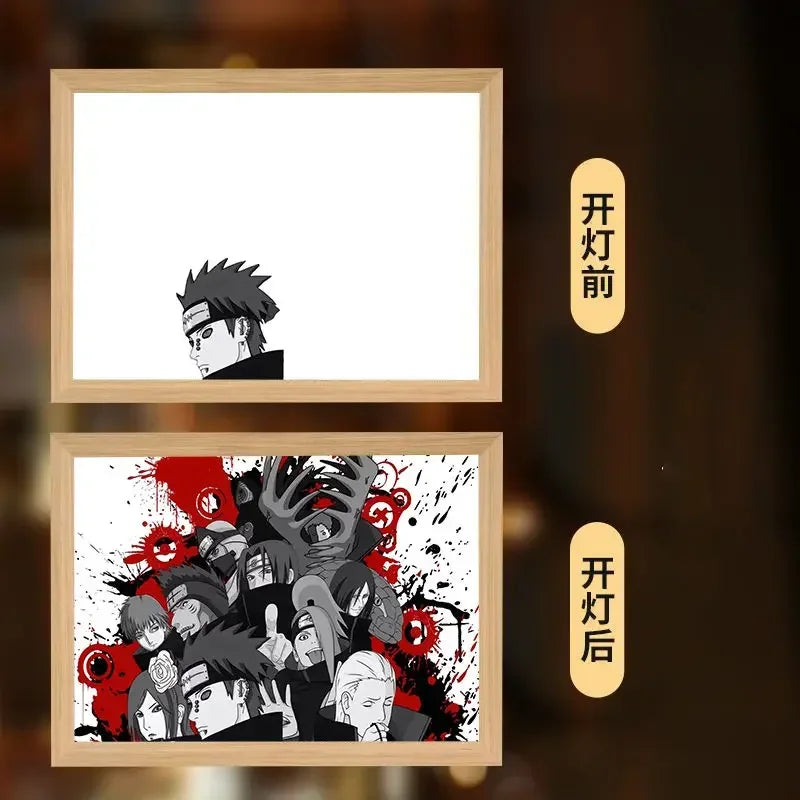 Naruto light painting Kakashi Sasuke Uchiha Madara anime bed head light bedroom creative personality night light holiday gift