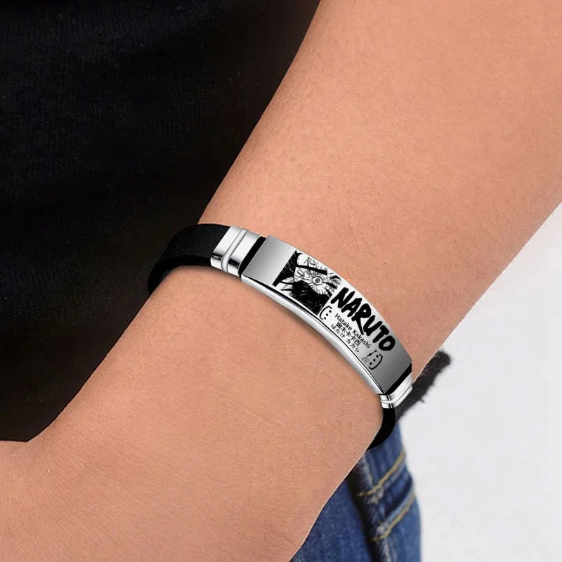 Naruto Kakashi Bracelet Stainless Steel Men's Women's Jewelry Pendant Charm Couple Bracelets for Lover Friend Women Gifts New