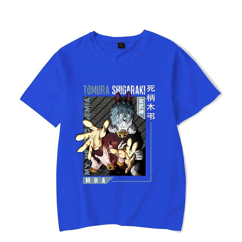 New Shigaraki Tomura Print T Shirts Women Men Casual Round Neck Tees Top Summer Cool Anime Loose Short Sleeve