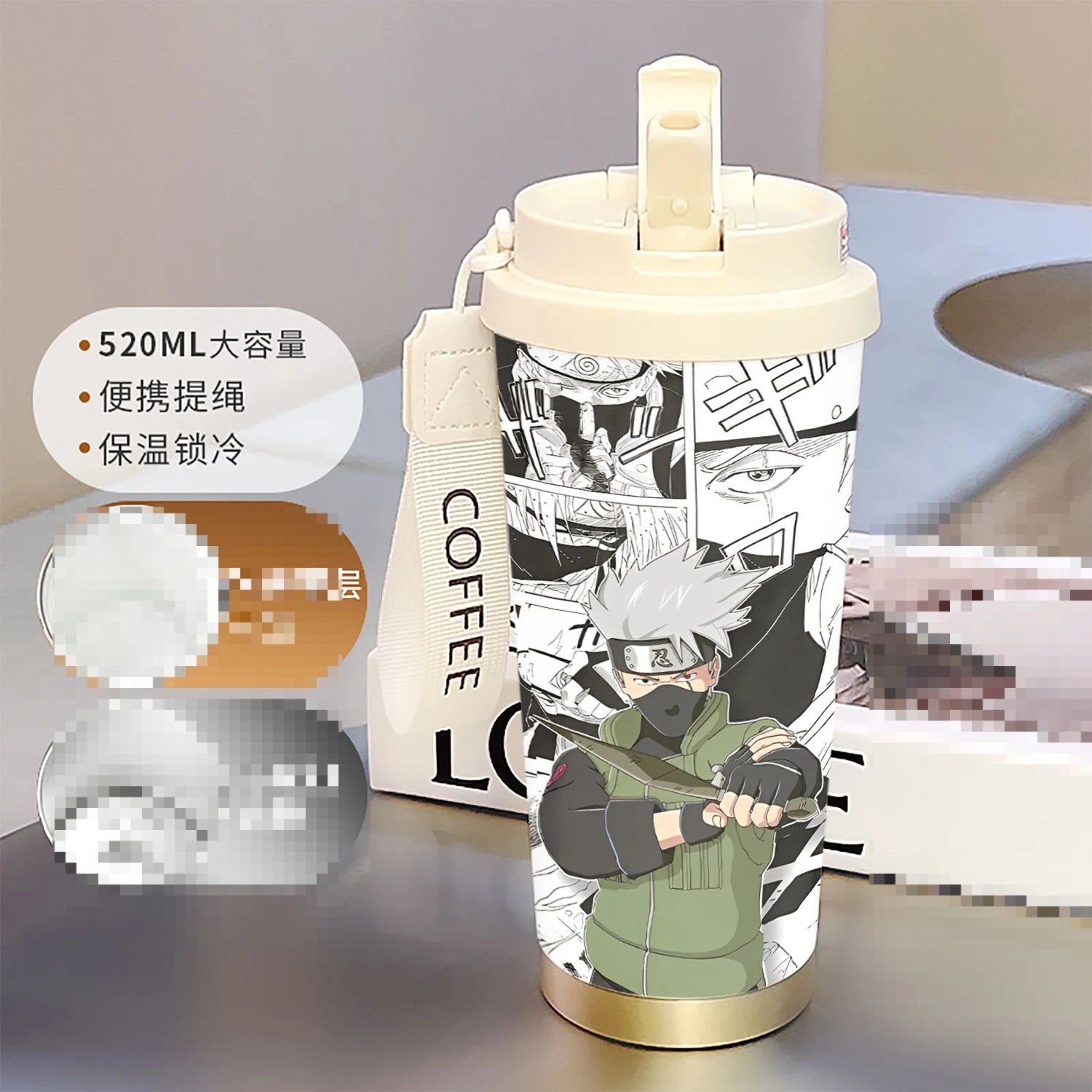 new Uzumaki Naruto cute and cool personality high-value two-dimensional student going out portable straw water cup birthday gift