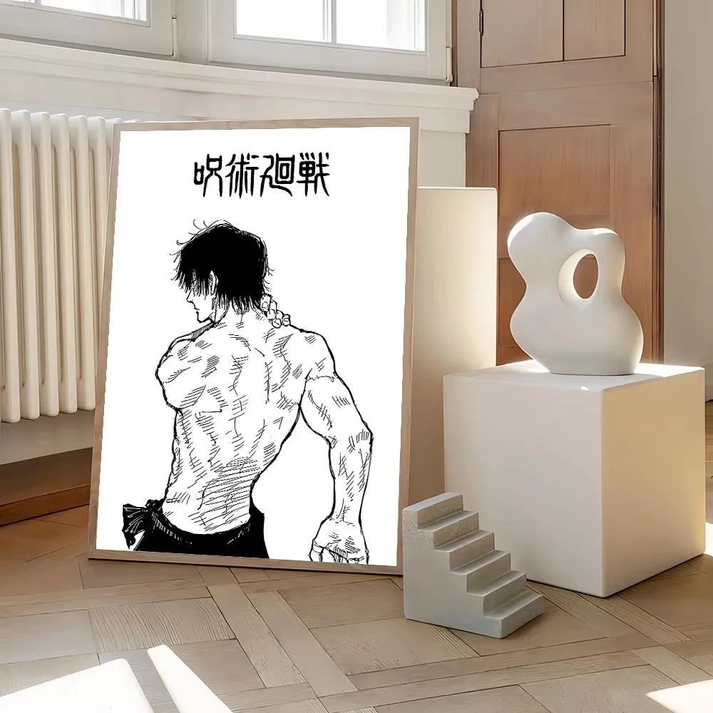 Jujutsu Kaisen Canvas Art – Itadori, Gojo, Fushiguro & Toji Anime Poster (Unframed)