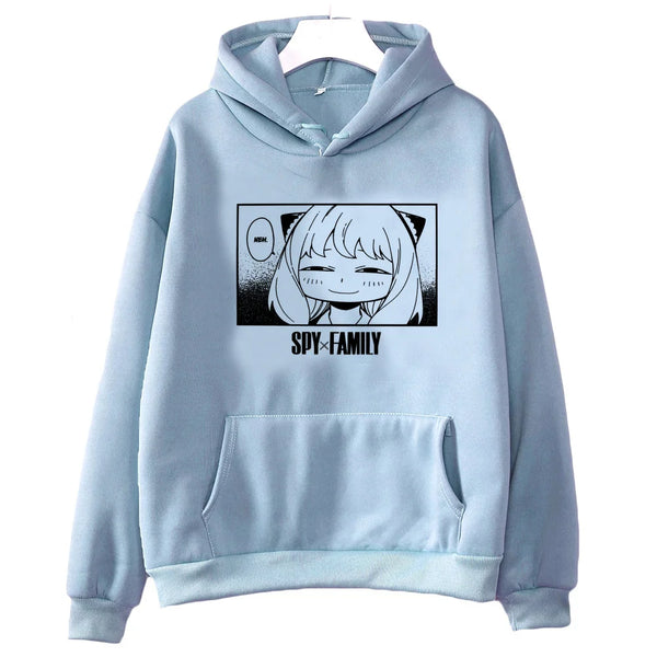 Spy x Family Anya Smug Manga Eyes Graphic Fleece Hoodie Korean Streetwear
