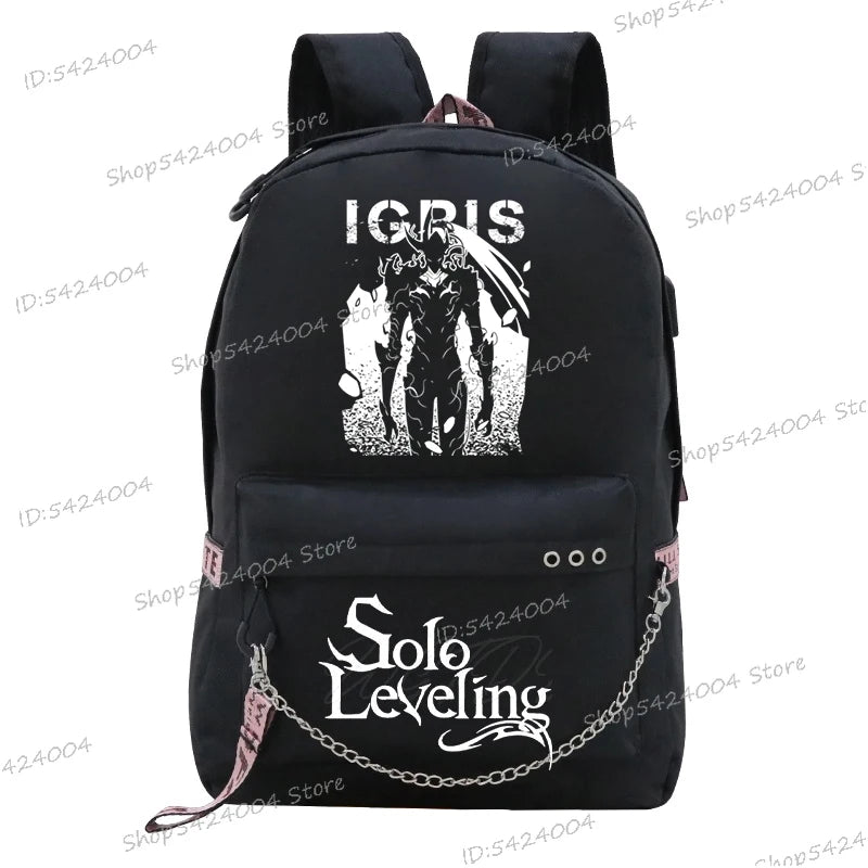 Solo Leveling Backpack – Sung Jinwoo Anime School Bag for Teens & Adults