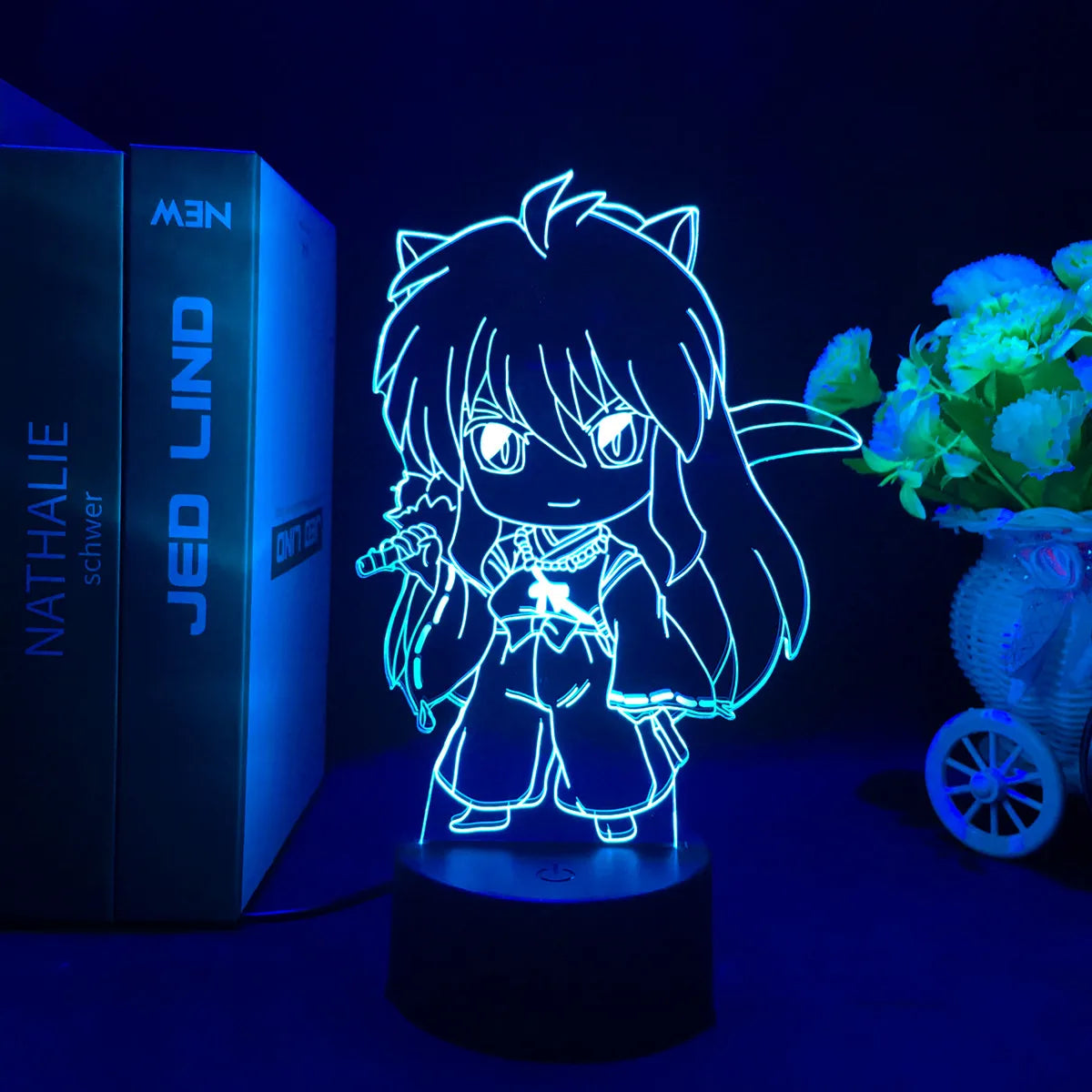 3D Led Nightlight Anime Inuyasha for Child Bedroom Decor Lighting Birthday Gift