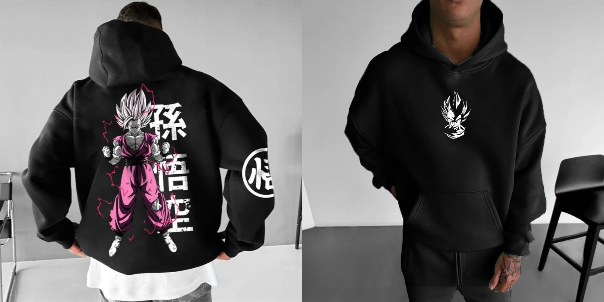 Oversized Men's Hoodie Anime Dragon Ball Sanyan Y2k Clothes Sweatshirt Autumn Winter Sweater Loose Cotton Women Long Sleeve Tops