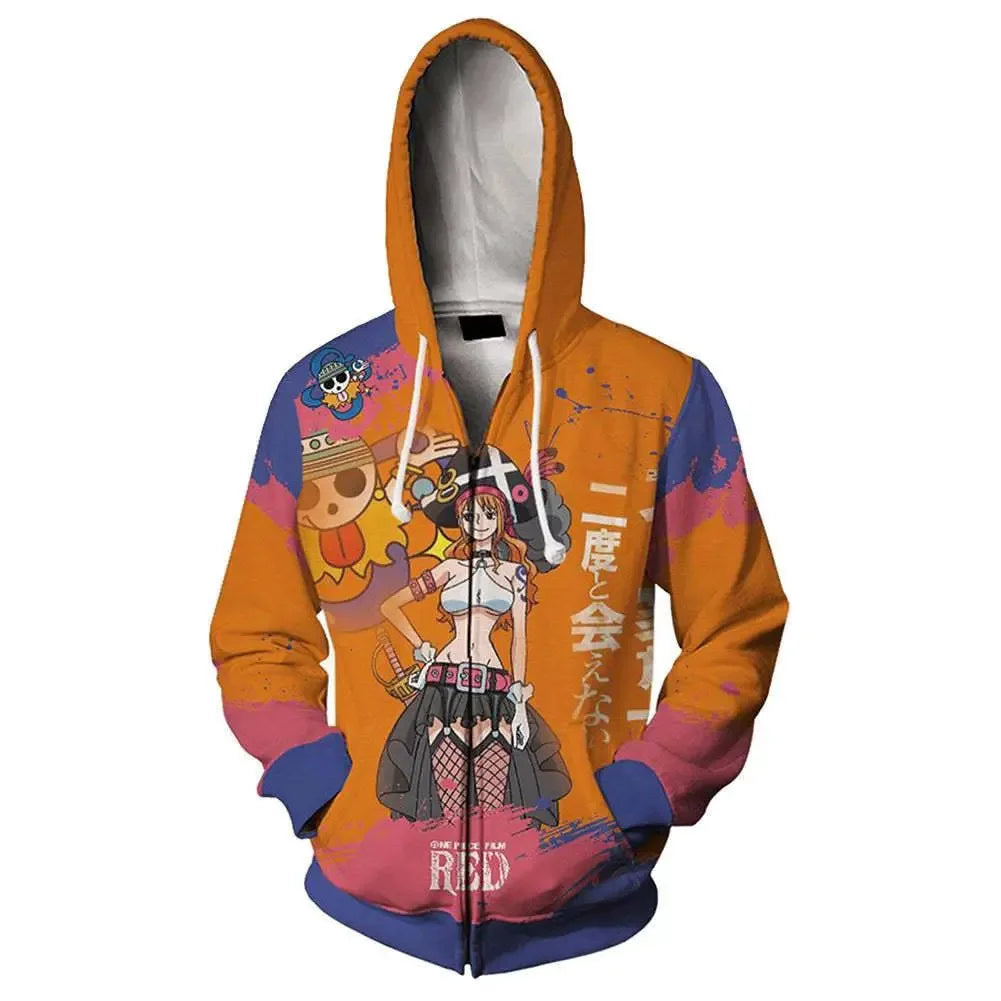 Anime One Piece Luffy Trafalgar D. Water Law Hoodie Cosplay Costume Long Sleeve Sweatshirt Sweater Zip Up Coat Jackets